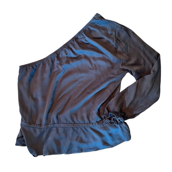 Cloth & Stone Dark Forest Green One Shoulder Top XS - Picture 5 of 5